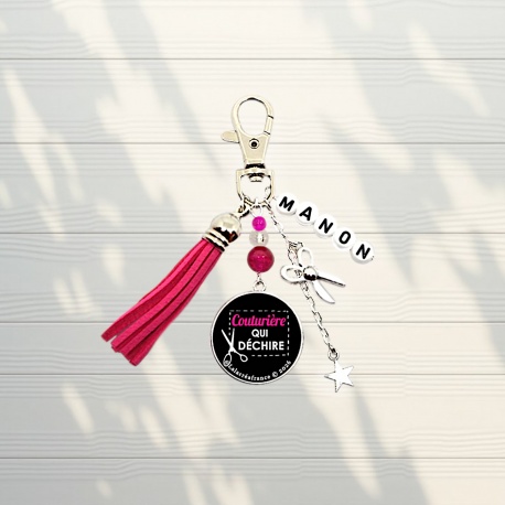 Porte-clé personnalisé couturière qui déchire – Cadeau original pour passionnée de couture