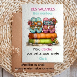 Carte à planter personnalisée | Cadeau maîtresse, nounou, auxiliaire crèche