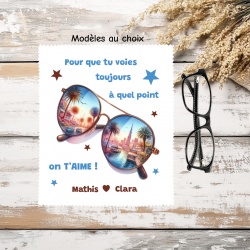 Essuie lunettes personnalisé pour papa | Cadeau original fête des pères
