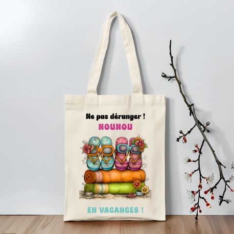 Tote Bag Nounou personnalisé | Cadeau Nounou Original avec Prénom