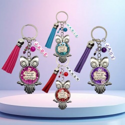 Porte clés "Pour une chouette psychologue" personnalisable