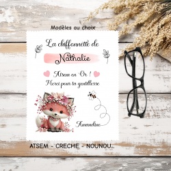 Essuie lunettes personnalisé nounou – Cadeau fin d’année ATSEM & auxiliaire de crèche