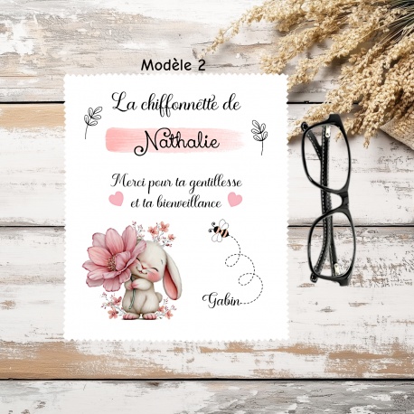 Essuie lunettes personnalisé nounou – Cadeau fin d’année ATSEM & auxiliaire de crèche