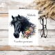 Essuie lunettes  personnalisé – Tête de cheval fleurie