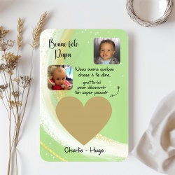Carte à gratter personnalisée avec photo – Fête des Pères - Cadeau papy, parrain