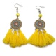 Boucles d'oreilles ethnique pompon jaune