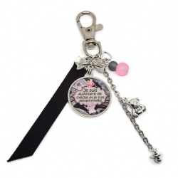 Porte clés ou Bijou de sac, "Je suis auxiliaire de crèche et je suis sensationnelle"