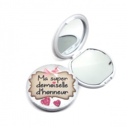 Miroir de poche "Ma super demoiselle d'honneur"