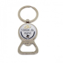 Porte clés décapsuleur "Témoin du marié"