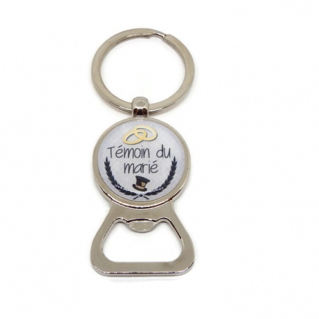 Porte clés décapsuleur "Témoin du marié"