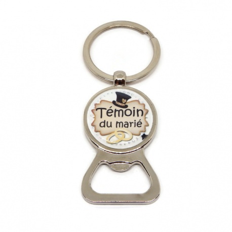 Porte clés décapsuleur "Témoin du marié"
