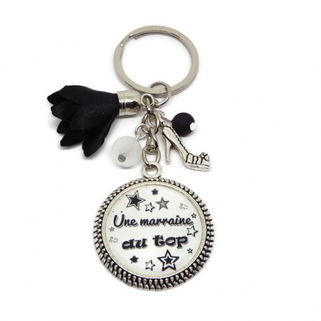 Porte clés "Une marraine au top"