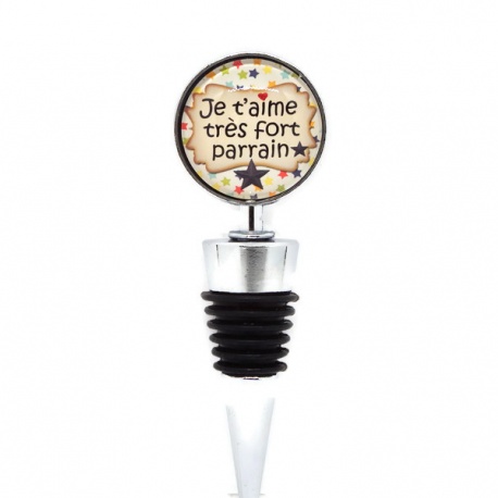Bouchon de bouteille "Je t'aime très fort parrain"