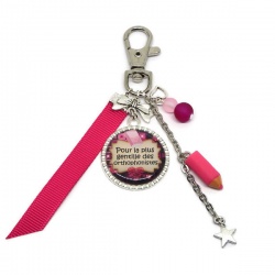 Porte clés ou bijou de sac "Pour la plus gentille des orthophonistes"