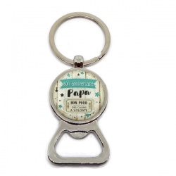 Porte clés décapsuleur "Bon anniversaire papa, bon pour des câlins à volonté"