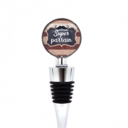 Bouchon de bouteille "Super parrain"