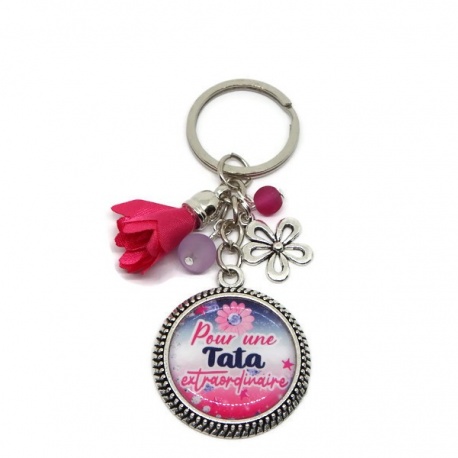 Porte clés "Pour une tata extraordinaire"
