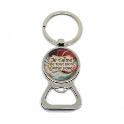 Porte clés décapsuleur "Je t'aime de tout mon coeur papa"