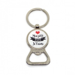 Porte clés décapsuleur "Mon petit papa je t'aime"