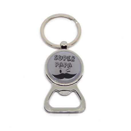 Porte clés décapsuleur "Super papa"