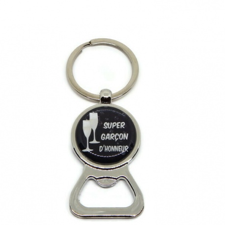 Porte clés décapsuleur "Super garçon d'honneur"