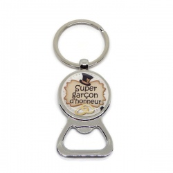 Porte clés décapsuleur "Super garçon d'honneur"