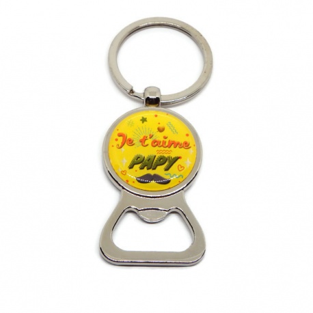 Porte clés décapsuleur "Je t'aime papy"