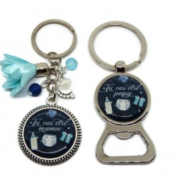 Porte clés et décapsuleur duo "Tu vas être mamie" "Tu vas être papy"