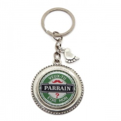 Porte clés futur parrain, "Veux tu être mon parrain ?"