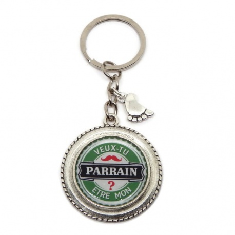 Porte clés futur parrain, "Veux tu être mon parrain ?"