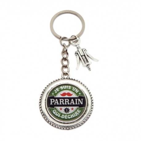 Porte clés "Je suis un parrain qui déchire"