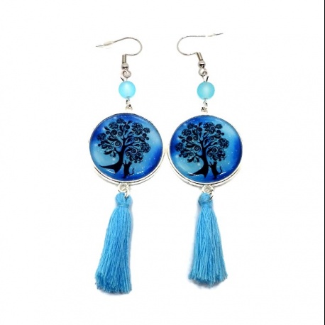 Boucles d'oreilles arbre de vie
