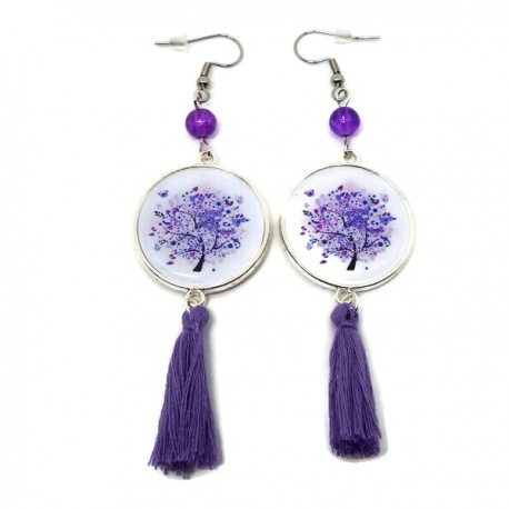 Boucles d'oreilles arbre de vie