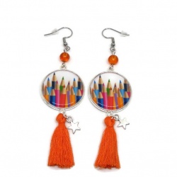 Boucles d'oreilles crayon de couleur
