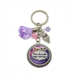 Porte-clés "Une chouette sage femme"