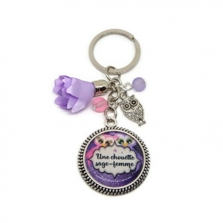 Porte-clés "Une chouette sage femme"