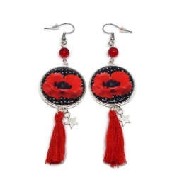 Boucles d'oreilles coquelicot