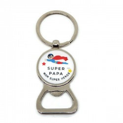 Porte clés décapsuleur "Super papa mon super héros"