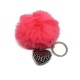 Porte clés pompon en angora rose