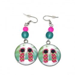 Boucles d'oreilles thème été, vacances, tongs