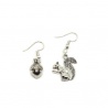 Boucles d'oreilles dépareillées, asymétriques Ecureuil et son gland