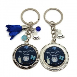Duo Porte clés "Tu vas être tatie", "Tu vas être tonton "