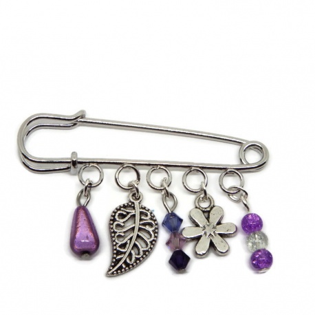 Broche épingle de 5 cm avec perle , broche pour châle, hijab