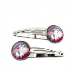 Barrettes cheveux enfant thème Petit Poney Lot de 2
