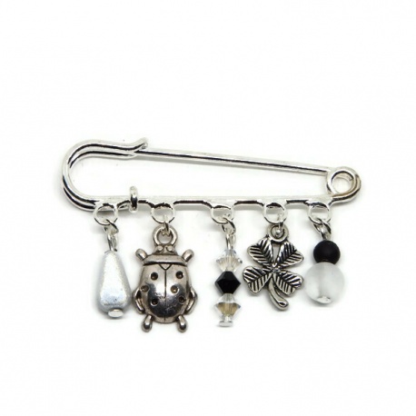 Broche épingle de 5 cm avec perle, broche pour châle, hijab