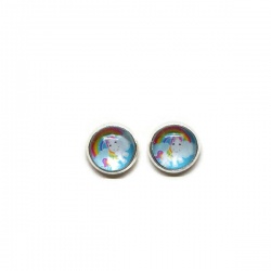 Boucles d'oreilles puce enfant thème petit poney