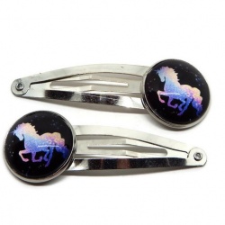 Barrettes cheveux enfant licorne lot de 2
