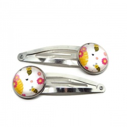 Barrettes cheveux enfant abeille lot de 2
