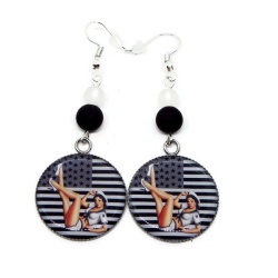 Boucles d'oreilles pin up, rétro, vintage,