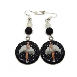 Boucles d'oreilles pin up, pin up vintage, rétro